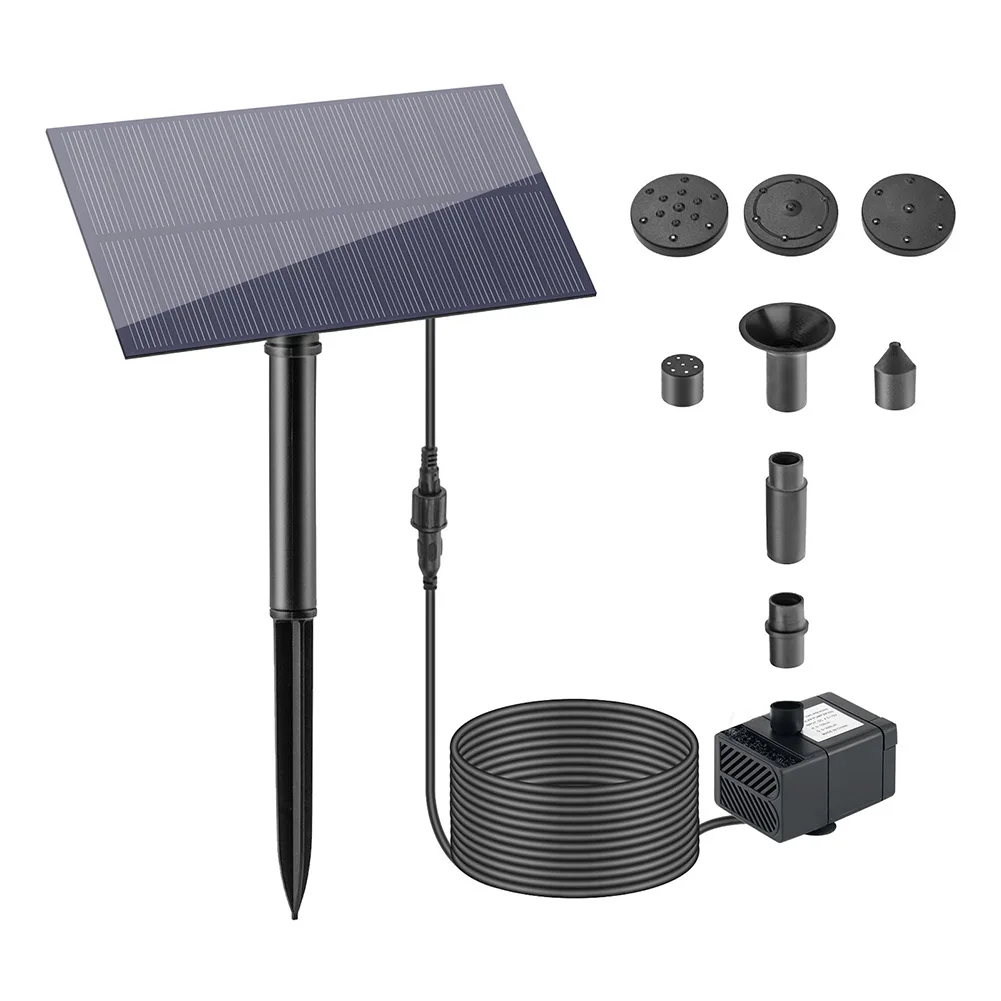 5W 5V Solar Power Panel Water Pump Garden Decoration with Stake Solar Panel Fountain Watering System Energy Saving Kits for Pool