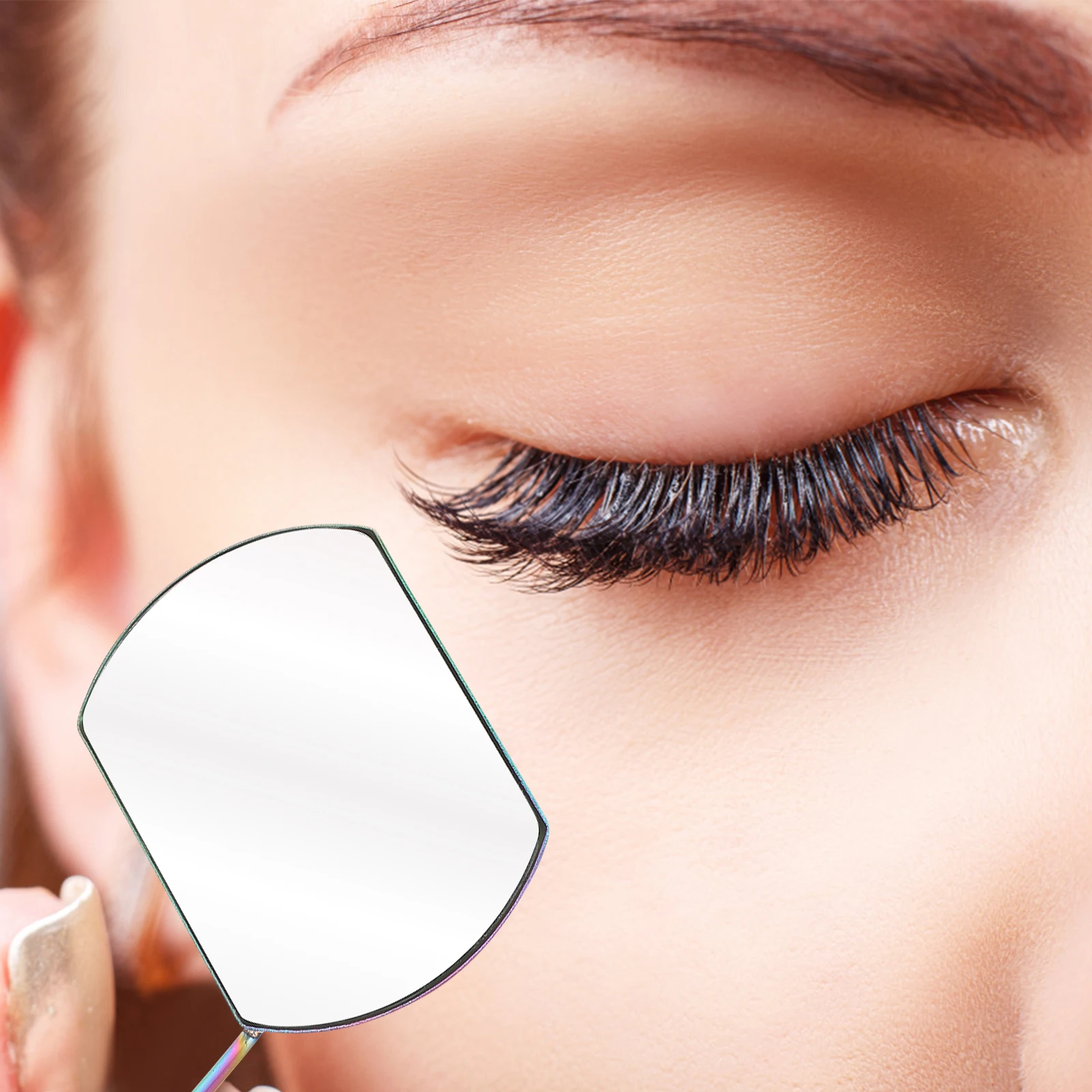 

1 set Eyelash Extension Mirror Stainless Steel Lash Inspection Tool for Women Colorful Eyelash Pick Rod Professional Use