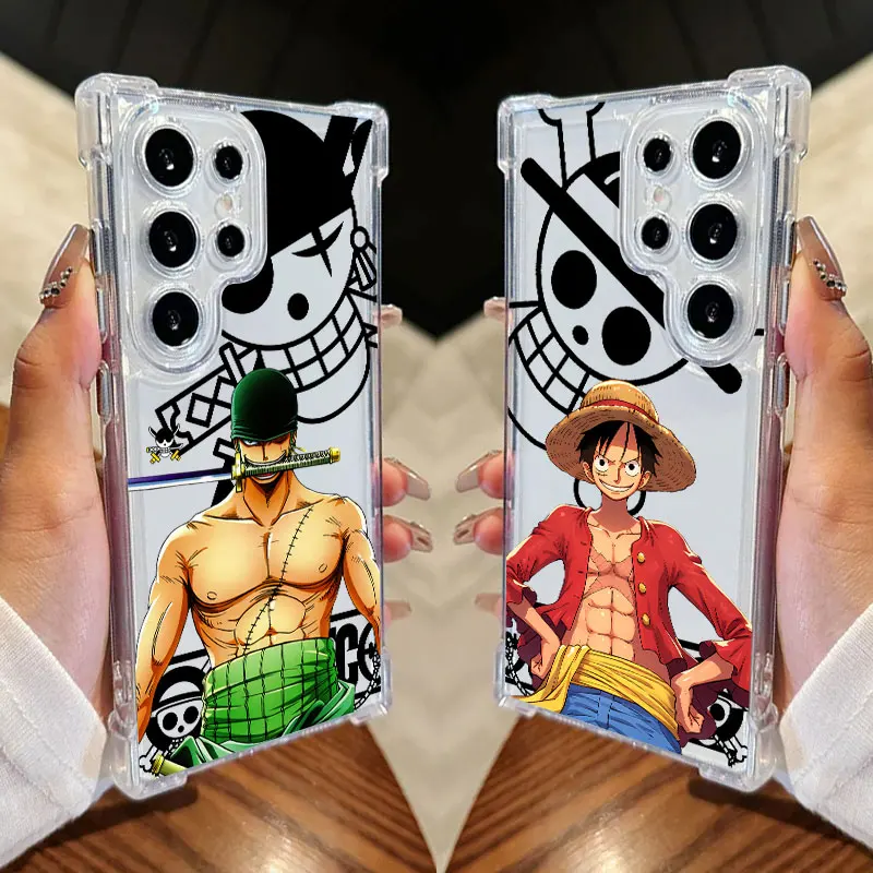 Anime One P-Pieces Clear Phone Case For Samsung Galaxy S26 S25 S24 Ultra S23 S22 Plus S21 S20 S26 FE 5G Shockproof Silicon Cover