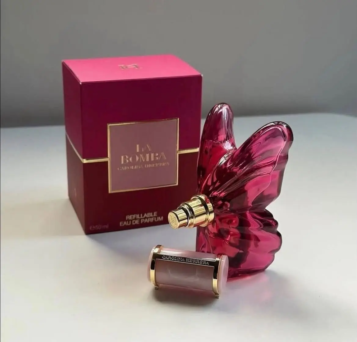 LA Bom. b.A 2.7oz female perfume, fresh flower and fruit fragrance, dragon fruit integration, unique elegant butterfly desi.gn