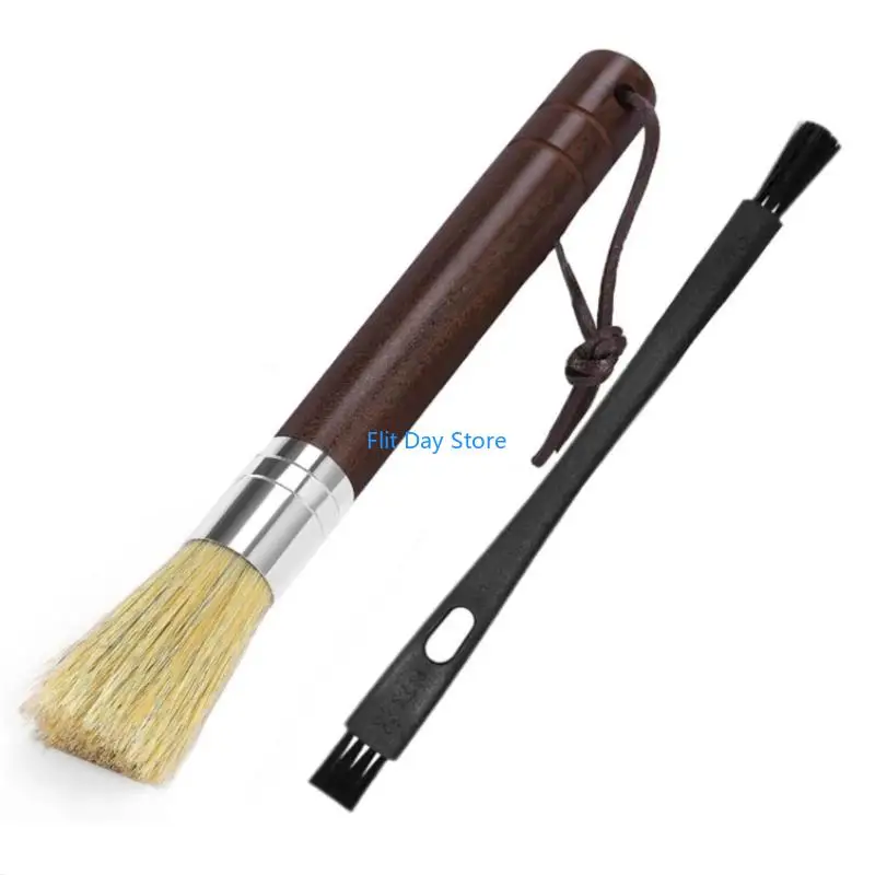 F92C Home Baristas Essential Wooden Brush Set For Maintaining Clean Coffee Grinders