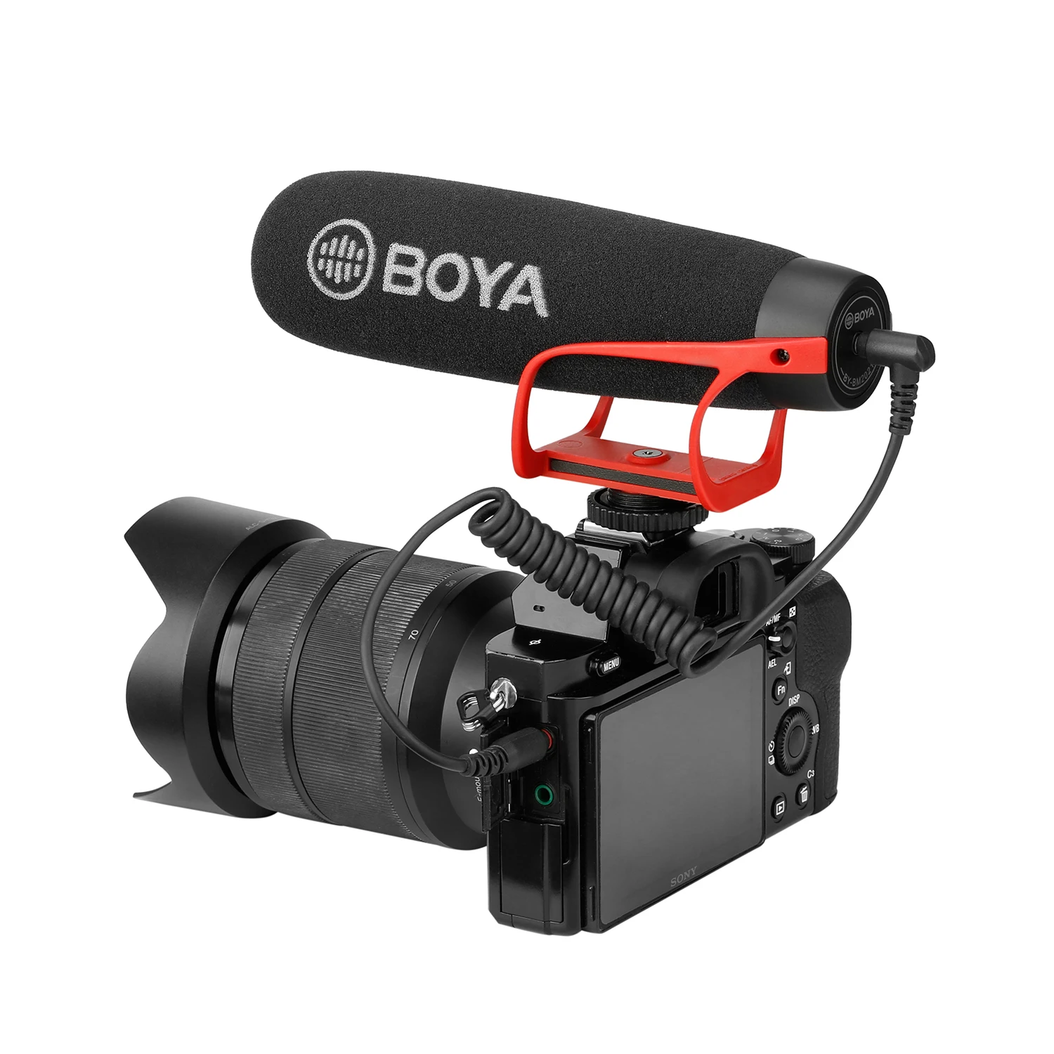 Boya BY-BM2021 r super-cardioïde shotgun microfoon met trrs & trs connectoren voor ios andrioid smartphone dslr camera camcorder