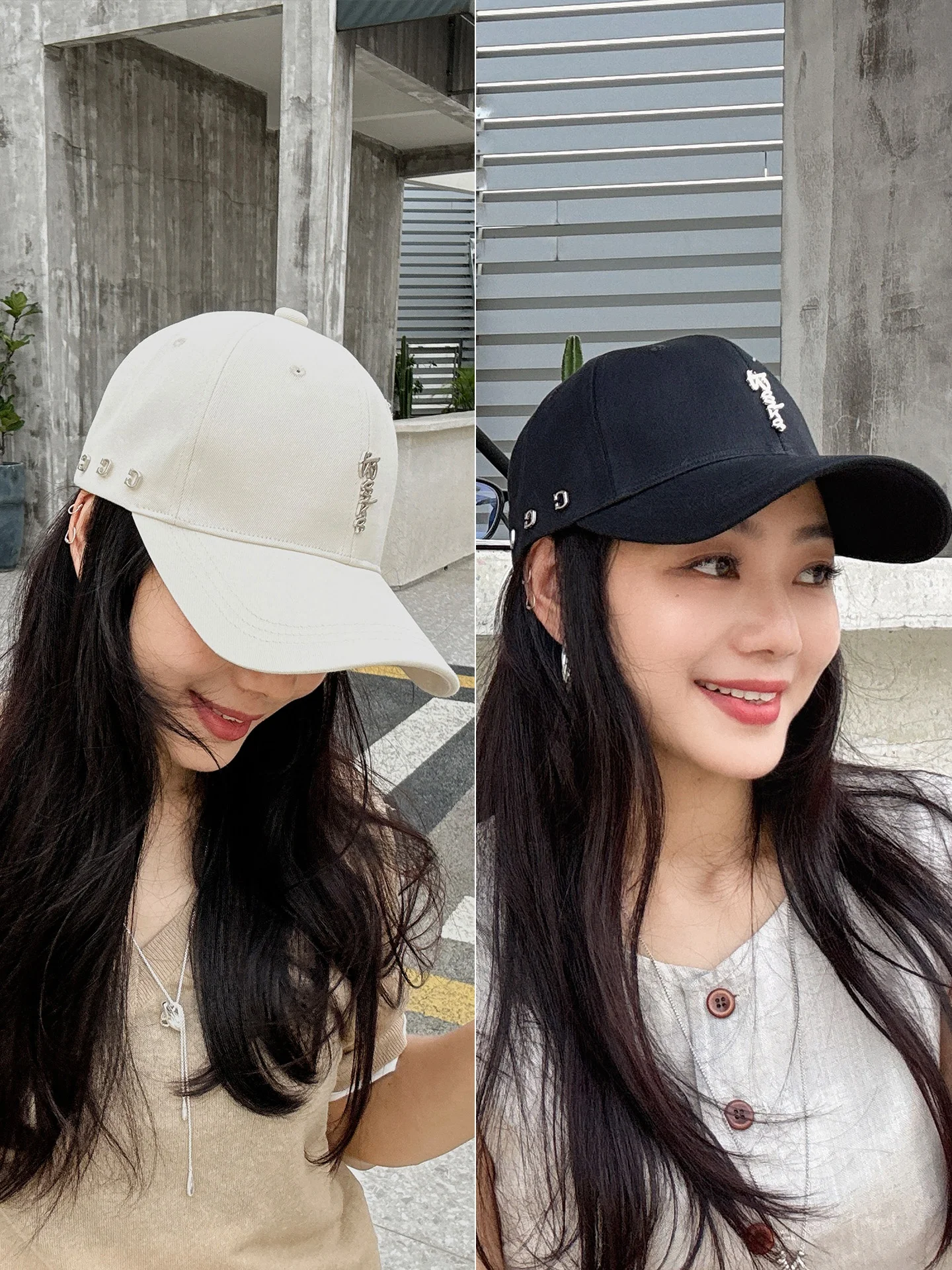fashionable-baseball-cap-women's-spring-summer-season-letter-embroidery-3d-badge-sun-protection-hat-quality-cotton-adjustable