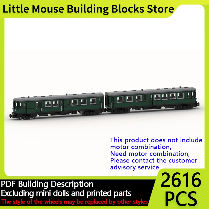 

City Car Model MOC Building Bricks Railway VT 137 Type Stettin Train Modular Technology Gifts Holiday Assemble Children Toy Suit