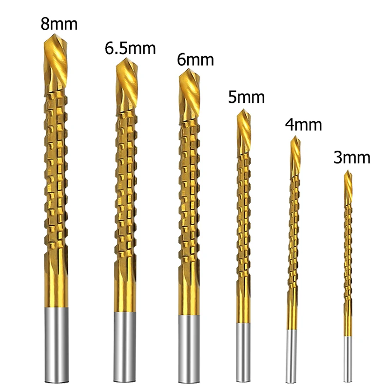 SenNan 6pc Cobalt Drill Bit Set Spiral Screw Metric Composite Tap Twist Drill Bit Set Multi-function Metal Special Tap Drill Bit