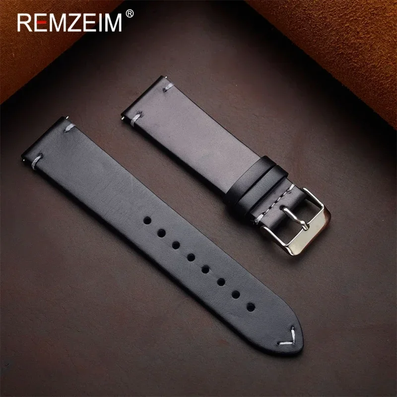 اليدوية الجلود حزام ساعة اليد 18 مللي متر 19 مللي متر 20 مللي متر 21 مللي متر 22 مللي متر حزام الساعات حزام رجال الأعمال النفط الشمع الجلد ساعة اليد الفرقة #1
