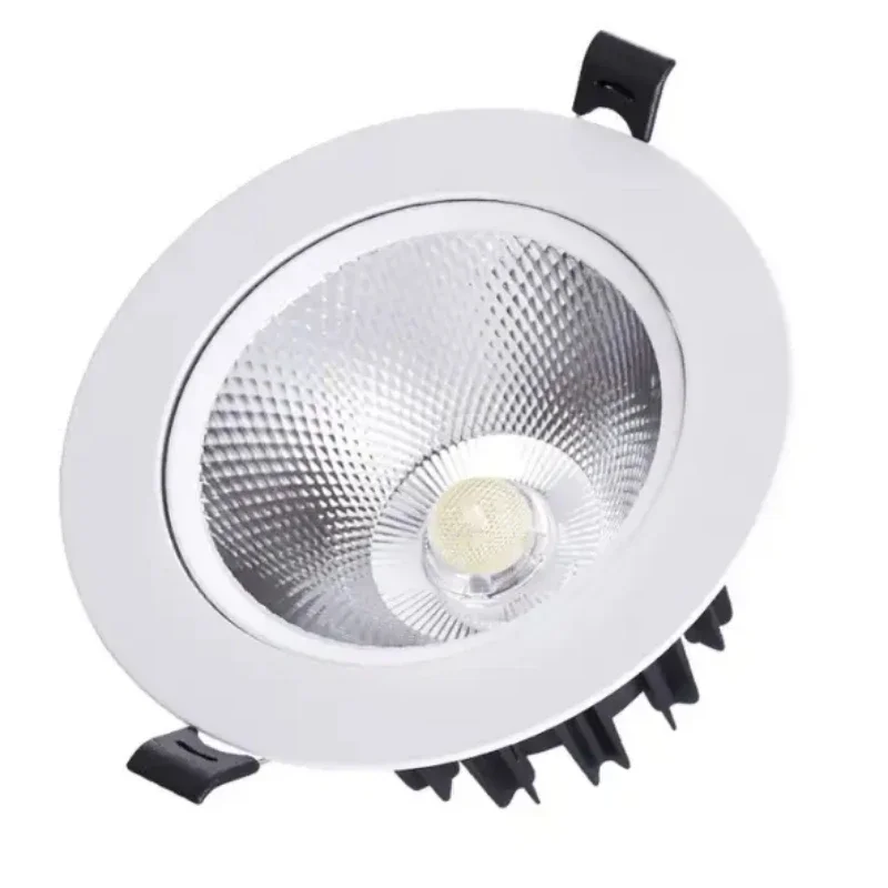 

1PCS LED Spotlights Cob Embedded Adjustable Angle Ceiling Spotlights Hotel Exhibition Hall Engineering Aluminum Down Lights