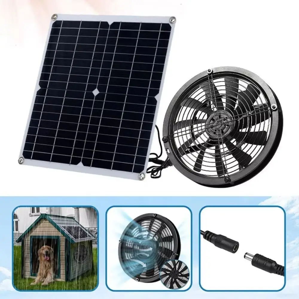 Round Ventilation Case Boosted Impeller Fan Powerful Airflow High-Speed Solar 12V Extractor Fan Anti-Mosquito Design