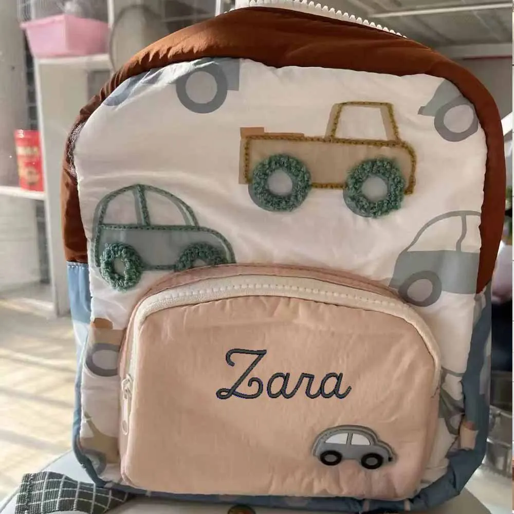 

Personalized Embroidered Cartoon Cute Car Bag,Outdoor Snack Bag Kindergarten Students,Custom Unique Christmas/Birthday Gift Pack
