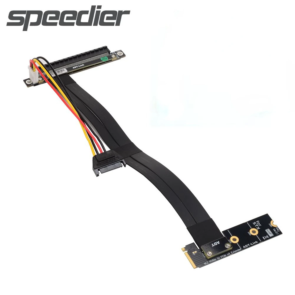 

M.2 NVMe to PCI Express x16 Extender Adapter Jumper Cable PCIe x16 Cable Turn 90 Extension Cable for GPU STX Graphics Video Card