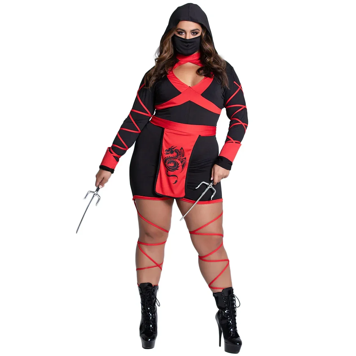 Vrouwen Volwassen Sexy Ninja Kostuum Anime Dragon Samurai Ninja Cosplay Eendelig Kledingstuk Jumpsuit Uniform Sexy Pak