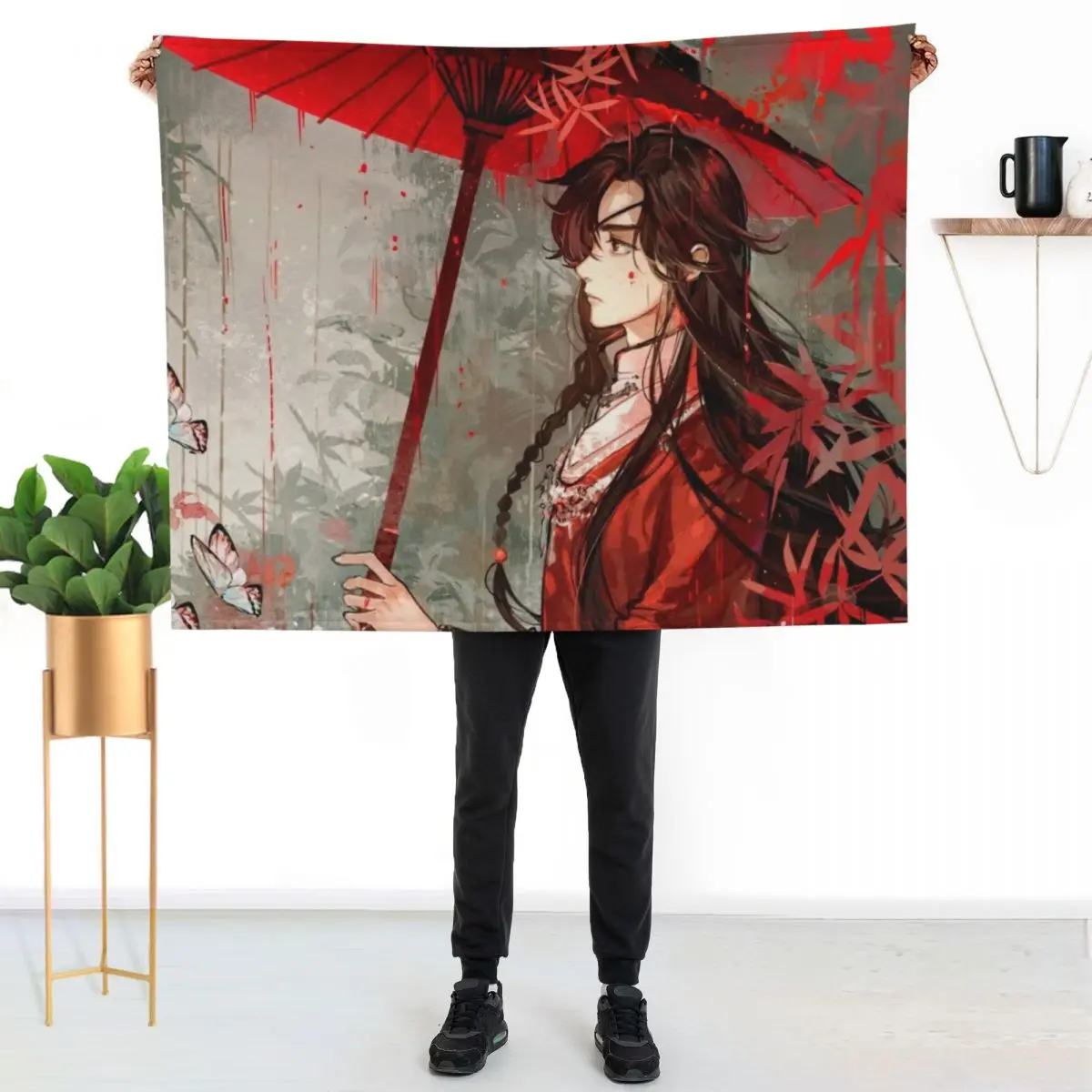 

Heaven Official Blessing Fan Art Throw Blanket Soft Cozy Blanket for Pet Kids Adults