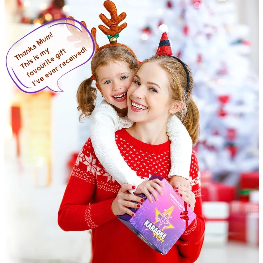 YLL Mini Karaoké hine avec 2 microphones Wirel TOP Cadeaux pour filles âgés de 3 4 5 6 7 8 9 10 11 12 + Année 412 Ans Anniversaire