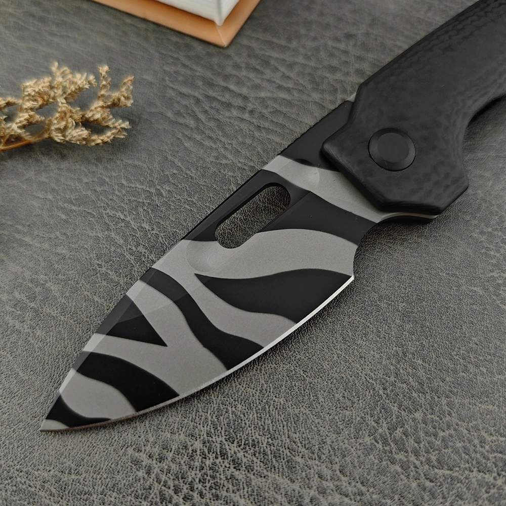 Mini Pocket Knife D2 Steel Blade G10 / Carbon Fiber Handles Folding Knife Self Defense EDC Tools Camping Knife