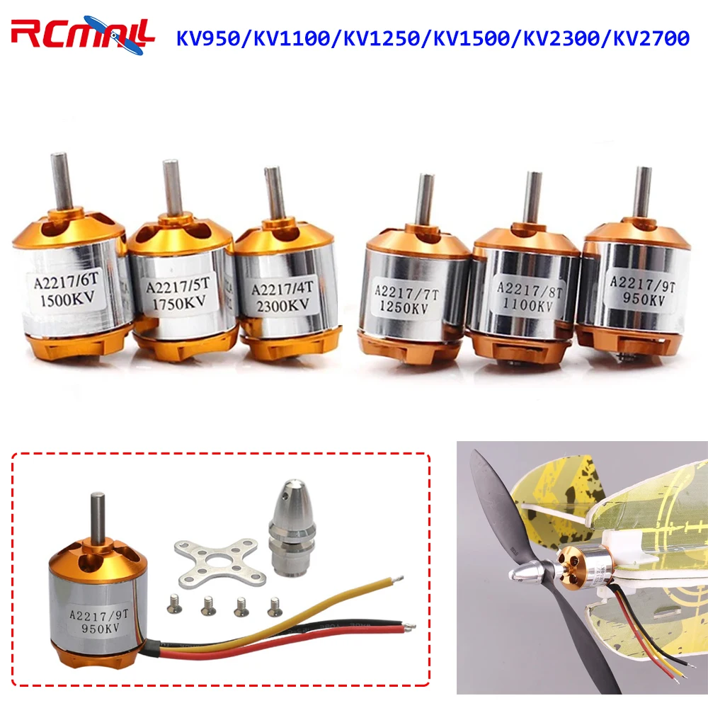 A2217 KV950 1100 1250 1500 2300 2700 Outrunner Bürstenlosen Motor Für Drohnen UAV RC Flugzeug Starrflügel Quadrocopter Multi-copter