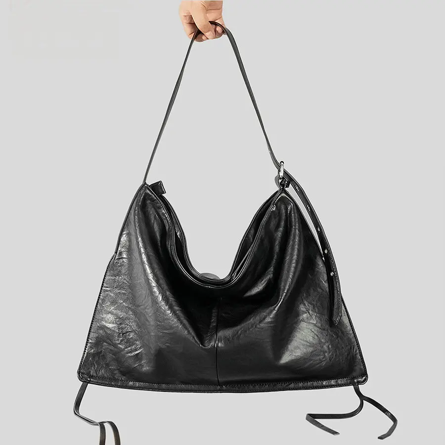 

Сумка-тоут из искусственной кожи с царапинами вручную, женская модная простая плиссированная дизайнерская роскошная сумка на одно плечо с завязками