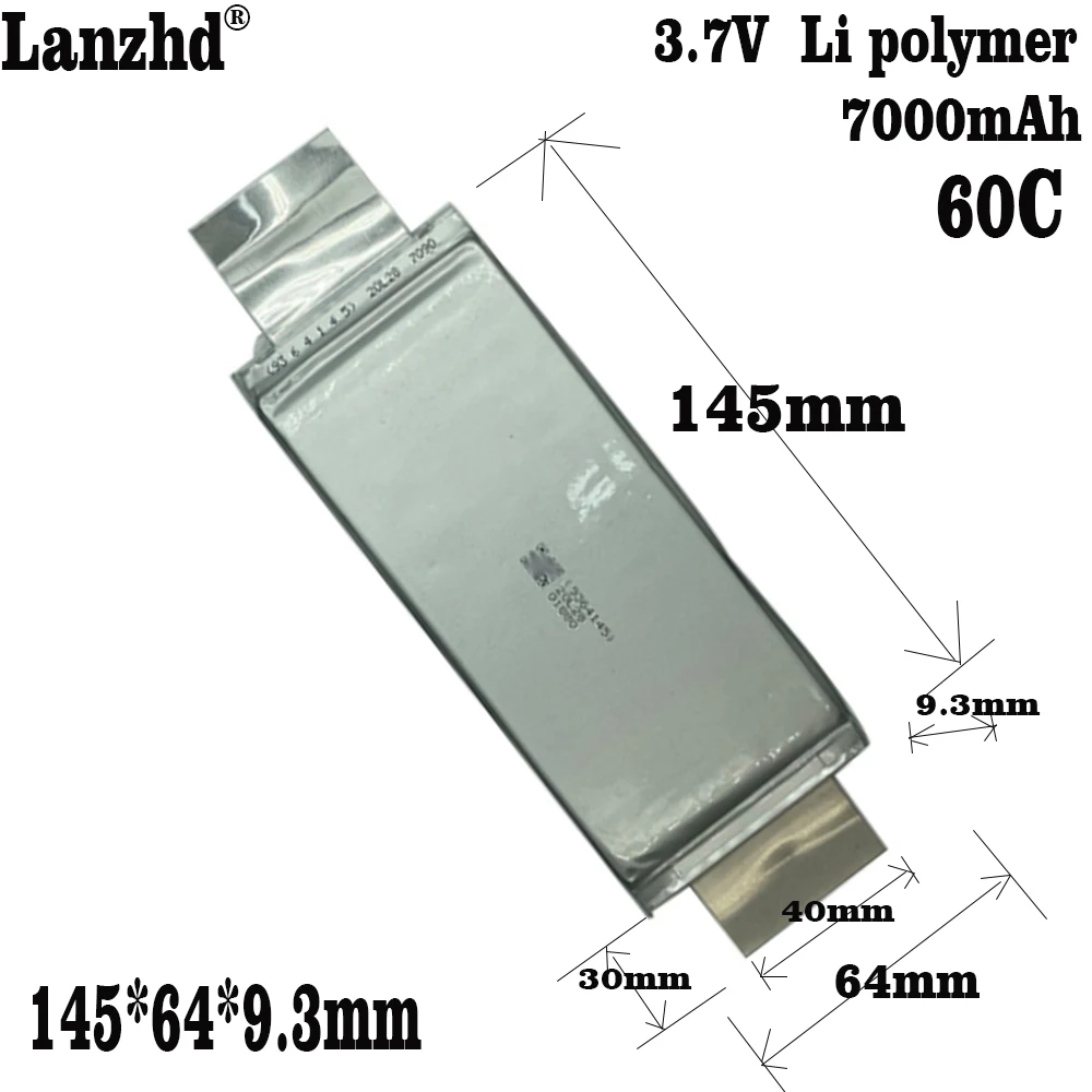 

1-20pcs 3.7V High Capacity Li-ion Battery 9364145 7000mAh Li Polymer Cell 60C For Electric Motor Wheelchair Battery Pack Diy