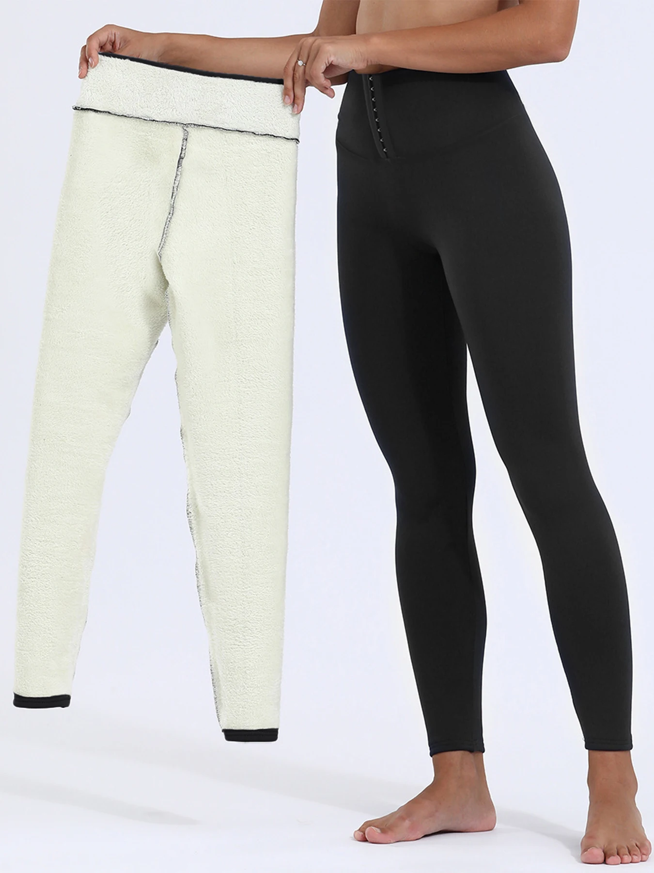 Women's Autumn and Winter Plush Thickeneded Warm Pure Color Casual Sports Jogging Pants Drawstring Pocket Sports Pants Autumn an