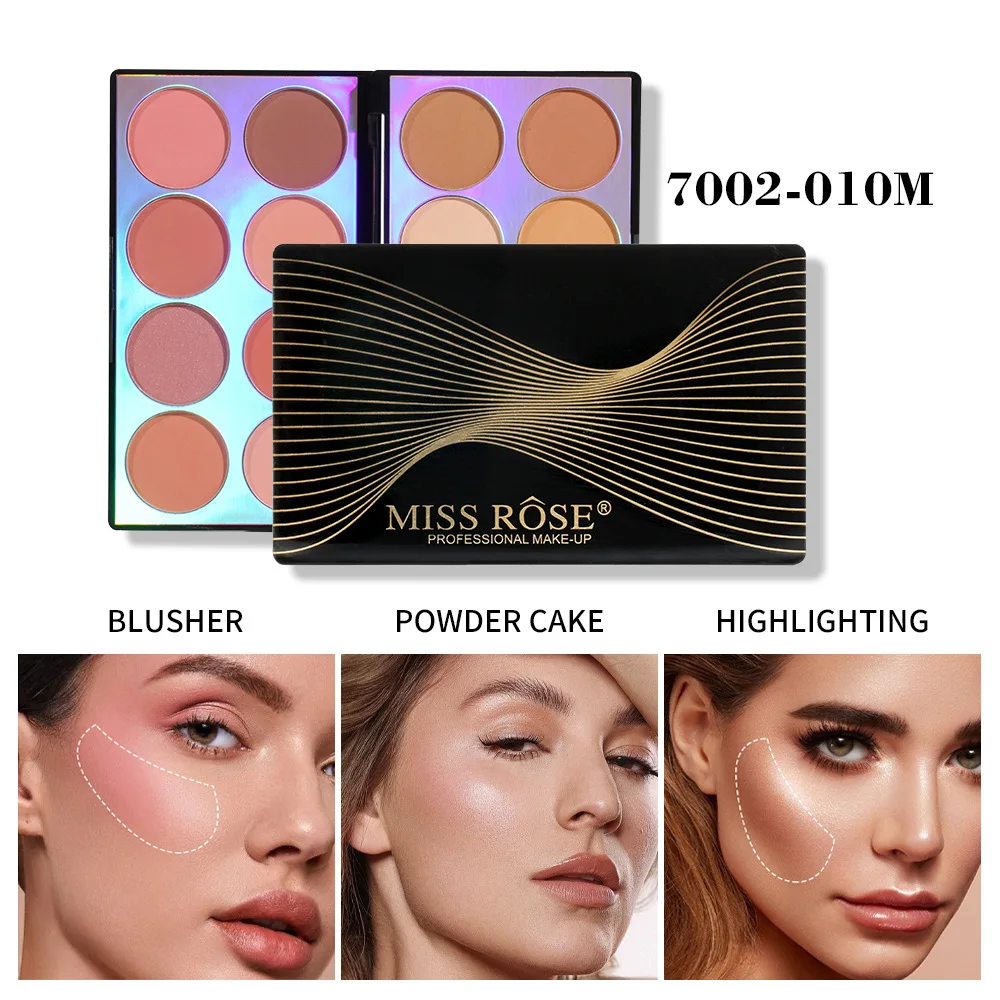 16 kleuren 3-in-1 matte blush contour oogschaduwpalet multifunctionele parelachtige glanzende gezichtspoeder dames vrouwelijke make-up cosmetica