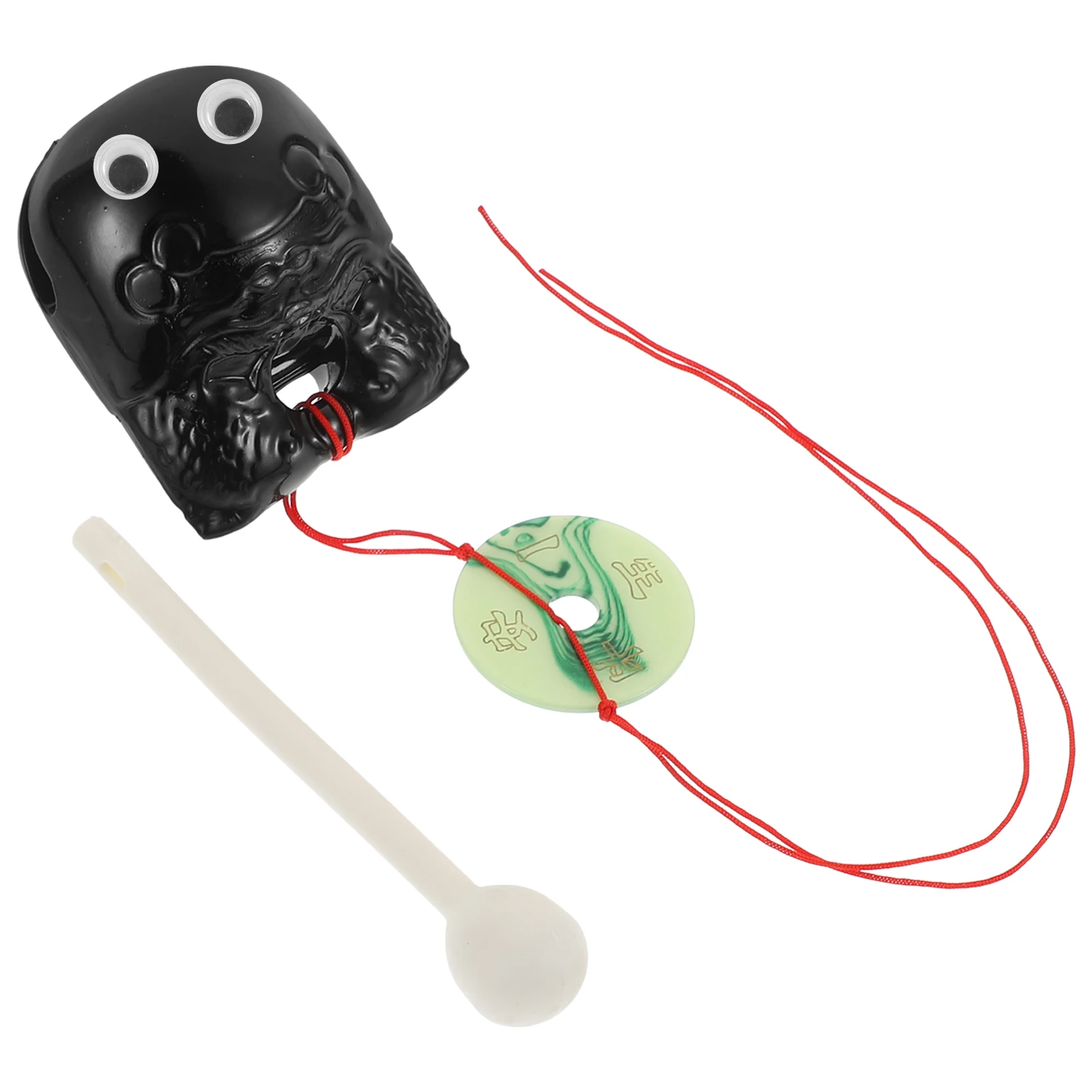 2 juegos de peces de juguete de madera negra de 2 pulgadas, instrumento de percusión, bloque de templo de plástico, juguete educativo de ritmo musical, suministros de oficina