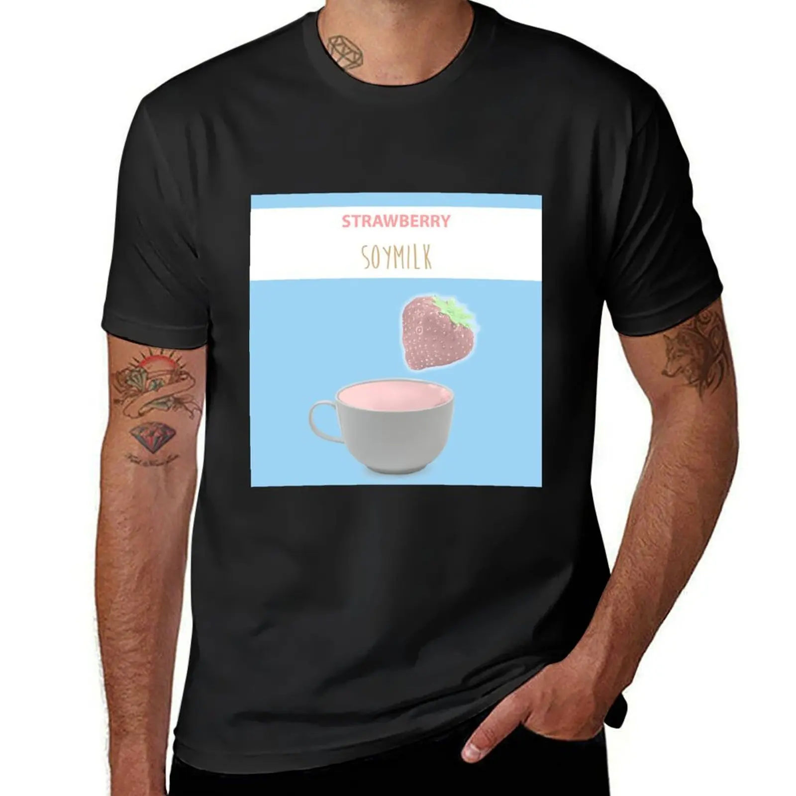 

Strawberry Soy Milk T-Shirt summer clothes vintage clothes mens t shirts casual stylish