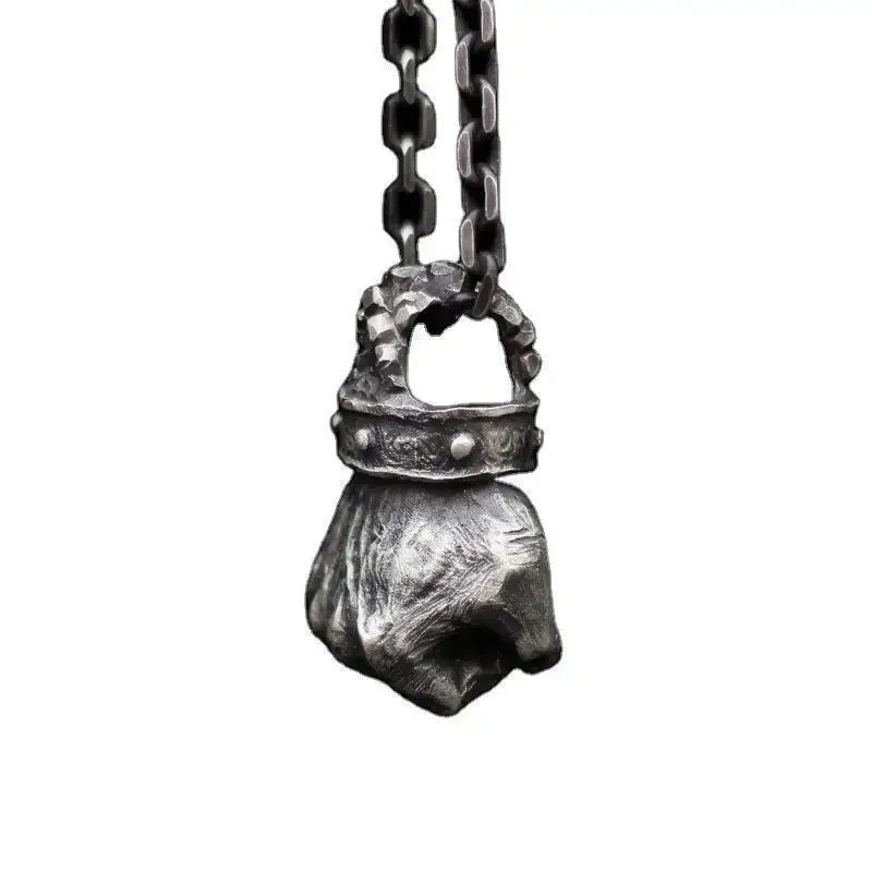 

CHUANGCHENG Sports Vintage Black Power Boxing Fist Pendant Stainless Steel Men's Necklaces Chain Jewelry Accessories Chains