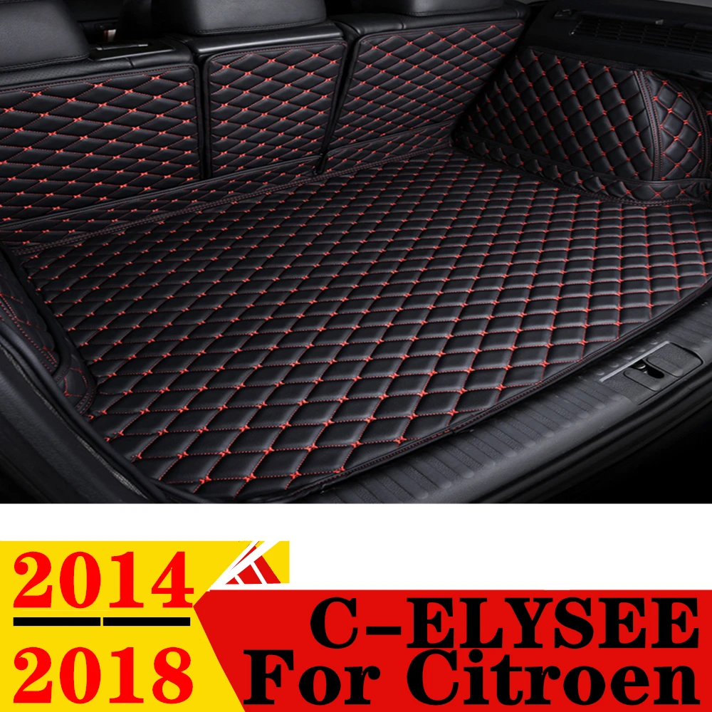 

Car Trunk Mat For Citroen C-Elysee 2018 2017 2016 2015 2014 Rear Cargo Cover Carpet Liner Tail Vehicles Parts Boot Luggage Pad