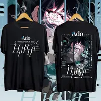 2025 Women Tshirt NEW ADO World Tour 2025 T-Shirt Black and White Round Neck Hibana 2 Colors Cotton T-shirt Comfortable Top Tees