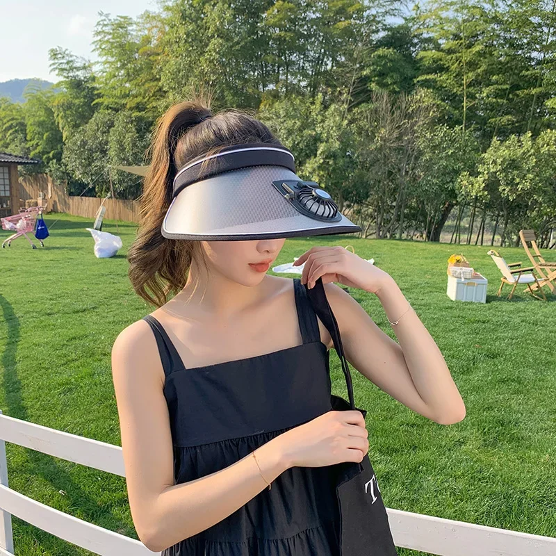 

Шляпа от солнца, вентилятор с питанием от USB-зарядки, регулируемые солнцезащитные вентиляторы для детей и взрослых с пустой крышей, летние вентиляторы для рыбалки на открытом воздухе, альпинизма