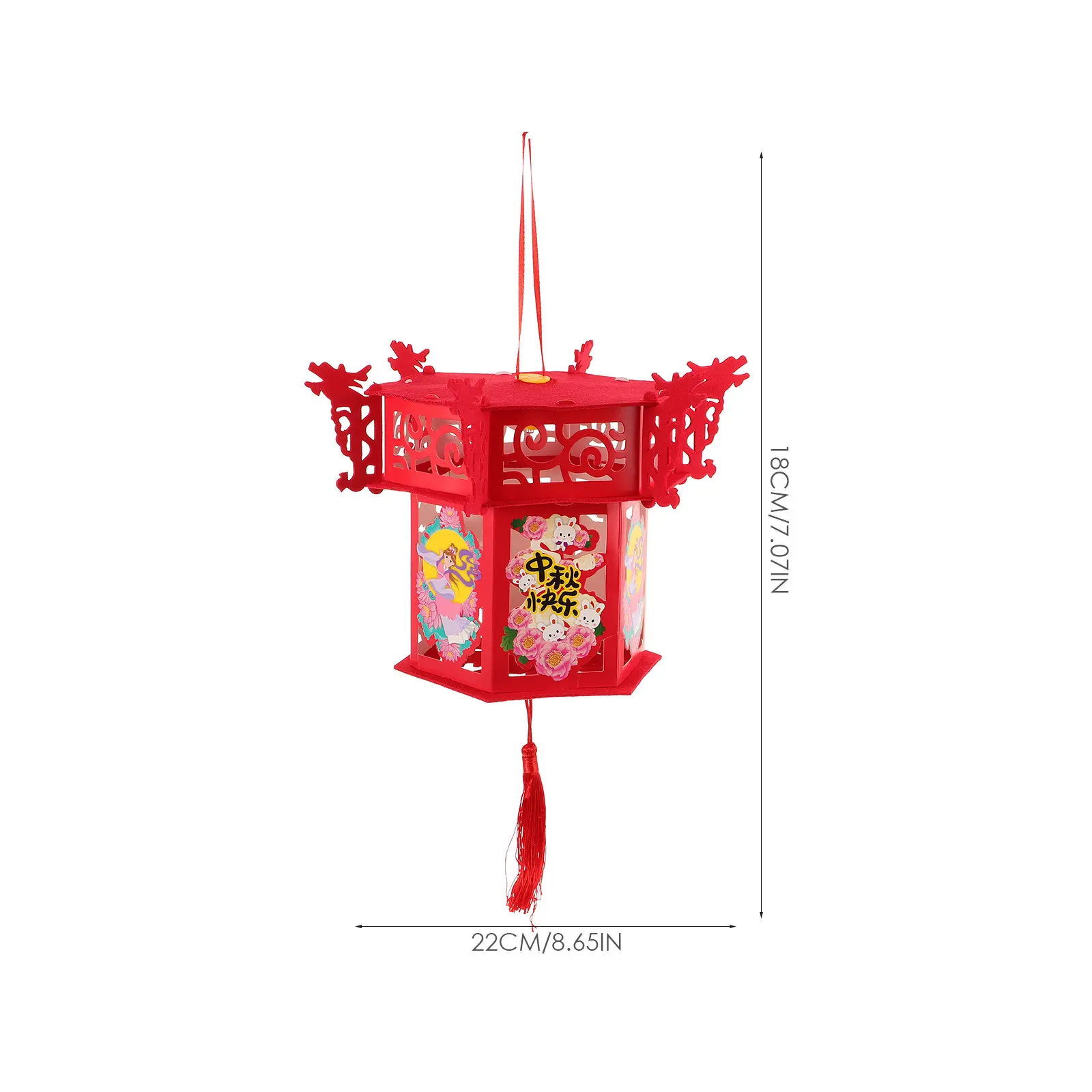 Double Layer DIY Paper Lantern Material Kit Bright Luminous Lantern for DIY Festival Decoration and Parent Activity