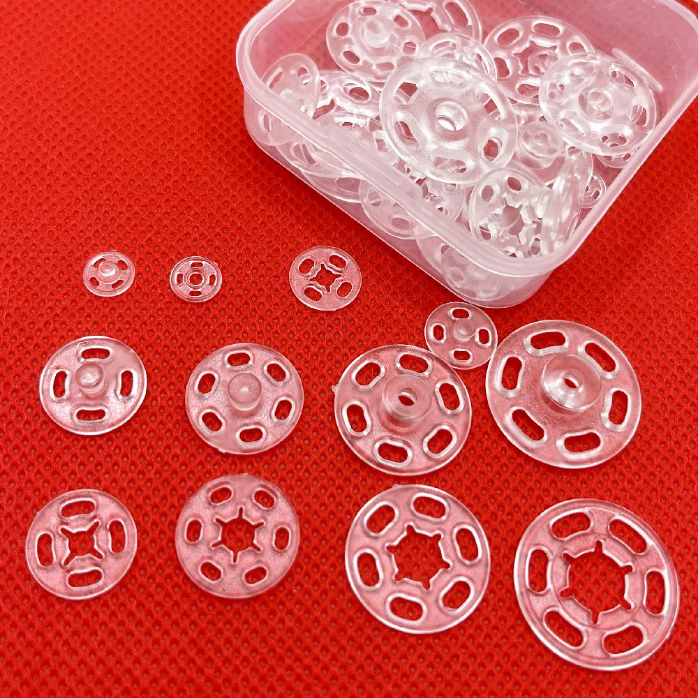 100Pcs 7/10/11.5/15/18/21/mm Invisible Small ABS Plastic Snap Fasteners Press Stud Sewing Accessories baby Buttons Clothes