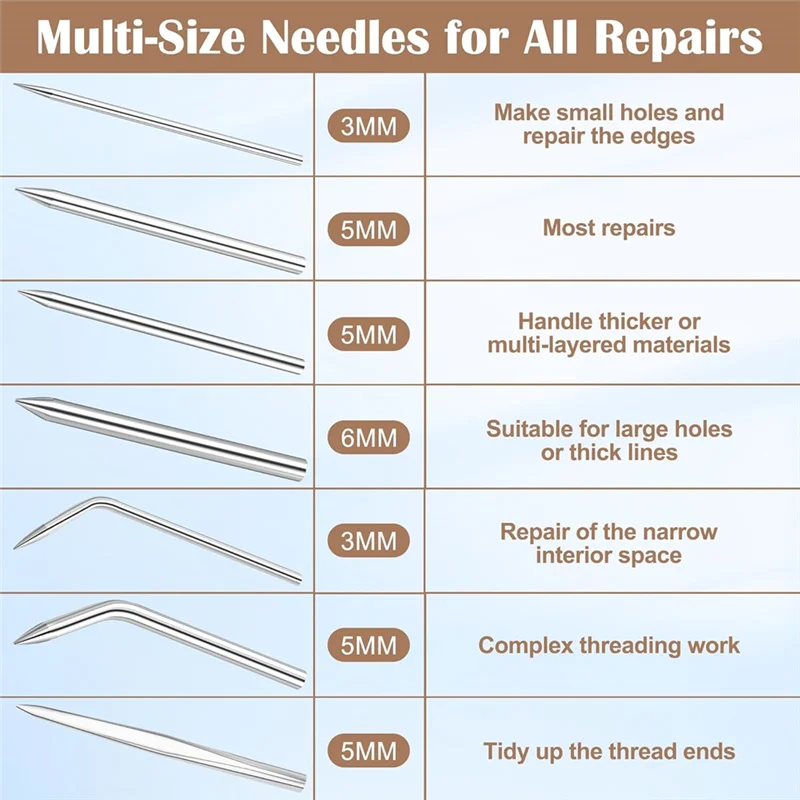 

B84B-Игольчатый набор для шнуровки бейсбольных перчаток, 20 шт., инструмент для ремонта перчаток, разглаживающий инструмент для софтбольных перчаток