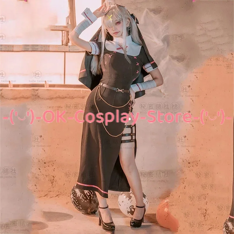 Sukoya Kana Cosplay Costume Vtuber Cosplay Sister Dress Black Suit With Veil Halloween Party Uniforms Anime Clothing Custom Made