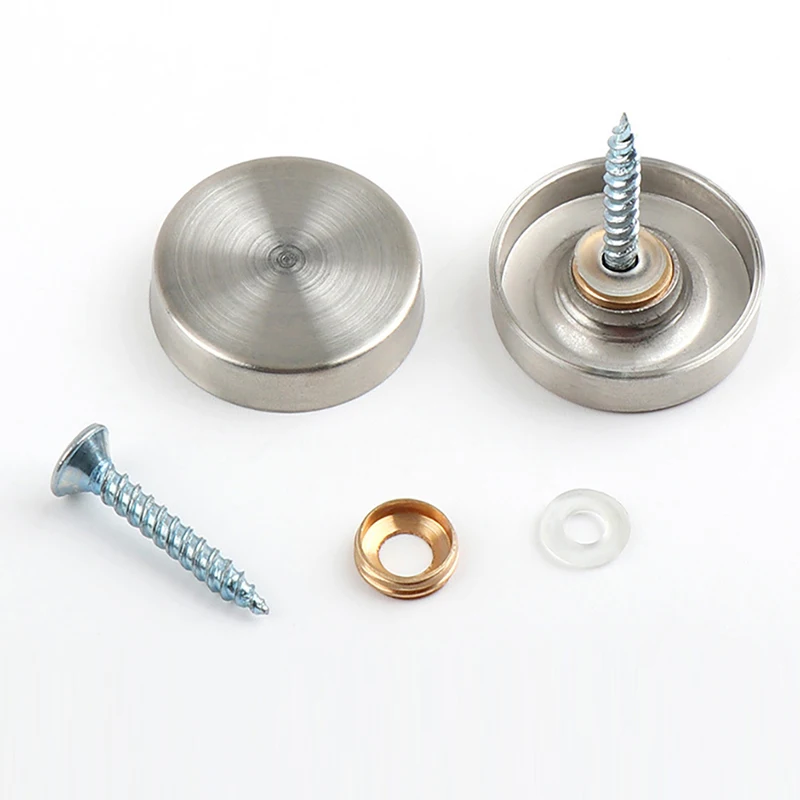 

5PCS Stainless Mirror Nail Advertising Nail Acrylic Hardware Screw Decorative Cover Advertising Flat Glass Fixing Mirror Nail