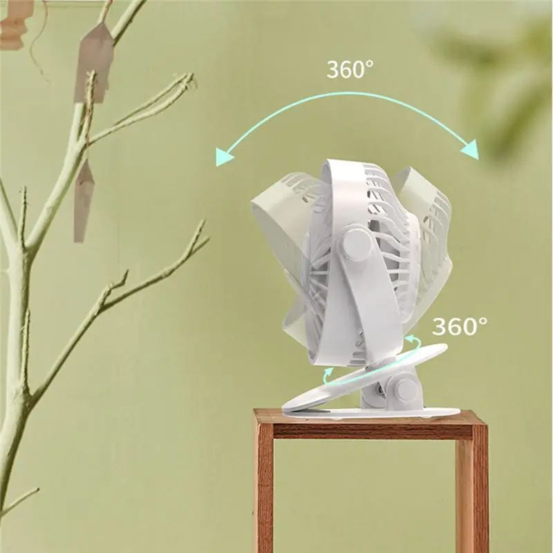 

*BAAY Multifunction Clipped Fan 360° Rotation 3-Speed Wind USB Desktop Fan Portable Silent Air Conditioner Bedroom Office-A