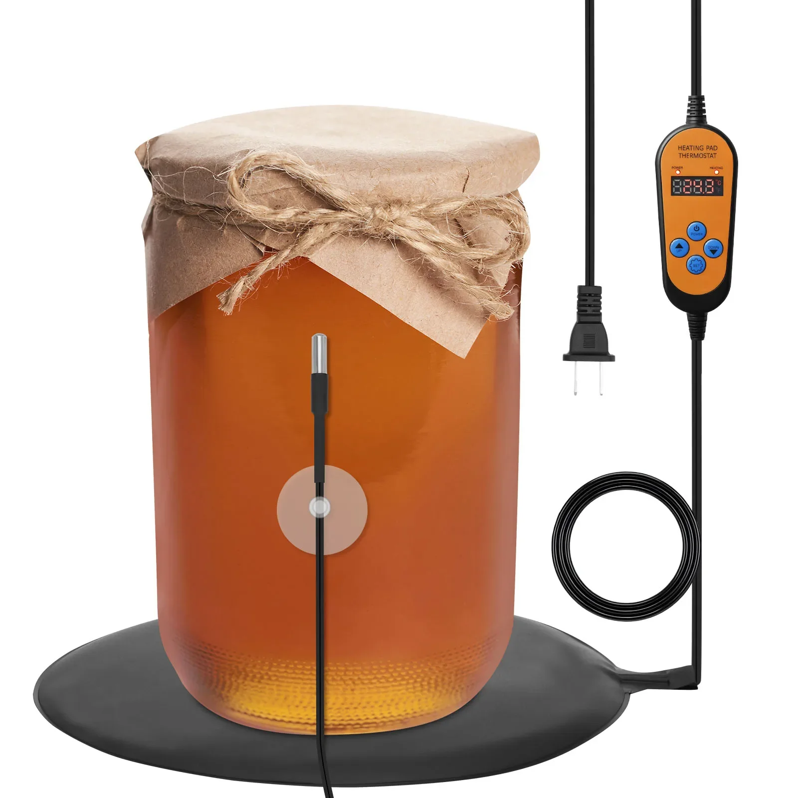 

Kombucha Heating Pad Fermentation Heater Kombucha Warmer Waterproof Multipurpose for Plastic Glass Carboy Fermentors