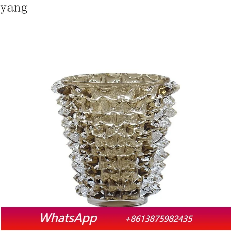 

CX modern light luxury style heavy hand blown glass vase ornament