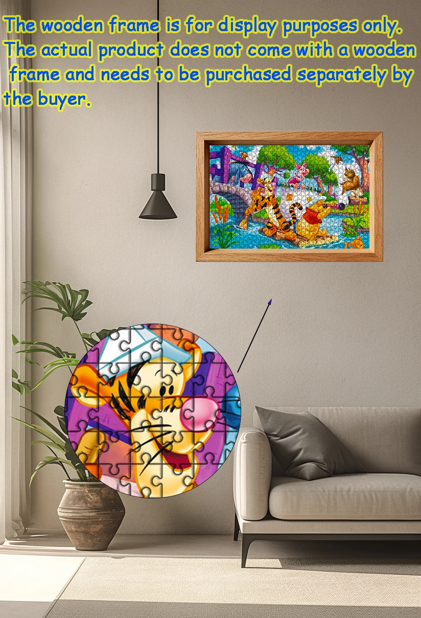 Puzzle Disney Kubuś Puchatek i Tygrysek 108/200/300/500/1000 elementów Drewniane puzzle podłogowe Wysoka jakość Prezent Zabawna gra imprezowa