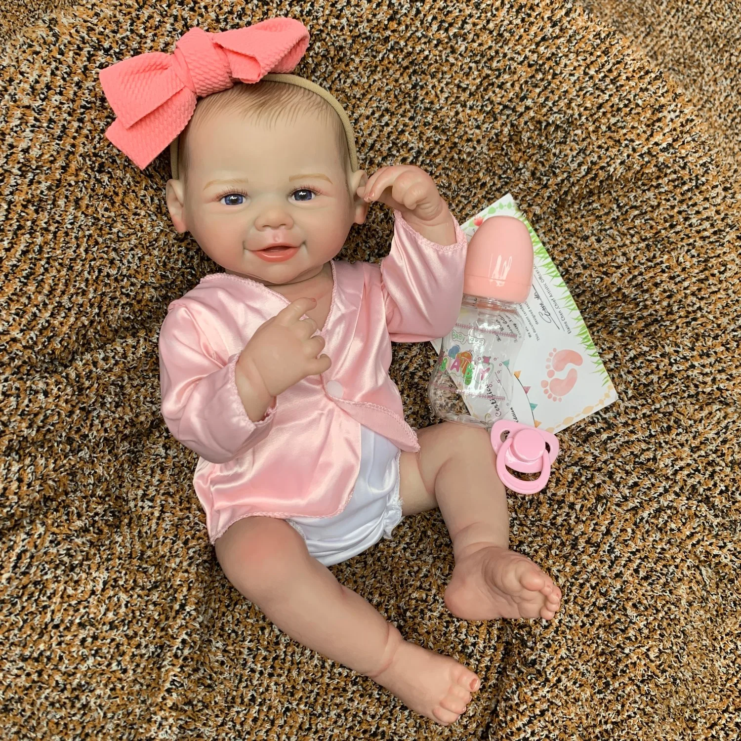 Full Body Silicone Vinyl Girl 50CM Vivienne Reborn Doll Handmade Painted Bebe Reborn Dolls Waterproof Toys For Kids Gift Muñecas