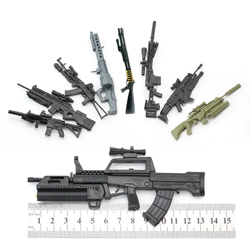 1/6 4D Assemble Gun MG62 Heavy Machine AK74 MSR SCAR M1 Shotgun 12 Inch Action Figures weapon Plastic Model Kit Toys