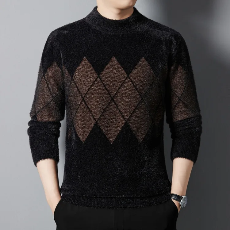 

Stand Knitted Sweater round Ne Pullover Woolen Yarn Faionable Commuter Sle Knitwear for Middle-Aged Women Ci Walk