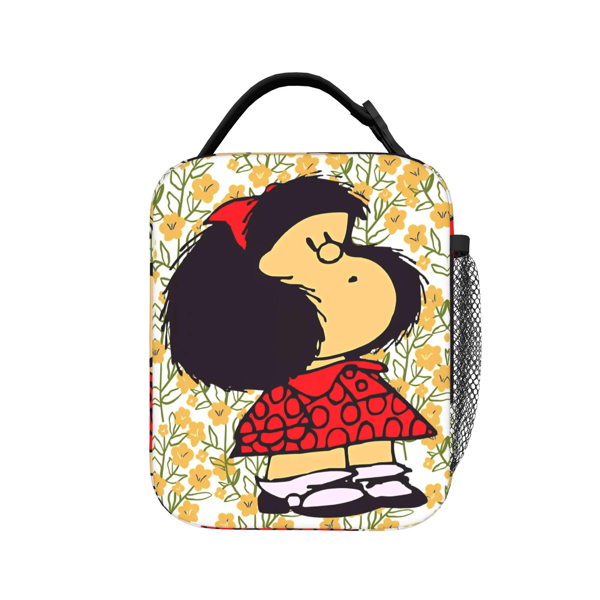 Mafaldas Flowers 80s Insulated Lunch Bags Thermal Bag Reusable,Meal Container  Portable Tote Lunch Box Food Storage Bags Picnic