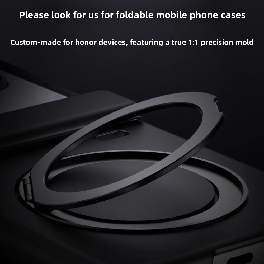 Suporte de luxo fosco caso para honor magic v flip 2 filme de vidro magnético proteção anti-impressão digital pele dura amigável suporte capa