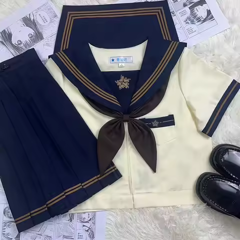 Japanese School Uniform girls School Uniform Cosplay Costume Japan Anime Girl Lady Lolita Sailor Top Tie Pleated Skirt Outfit