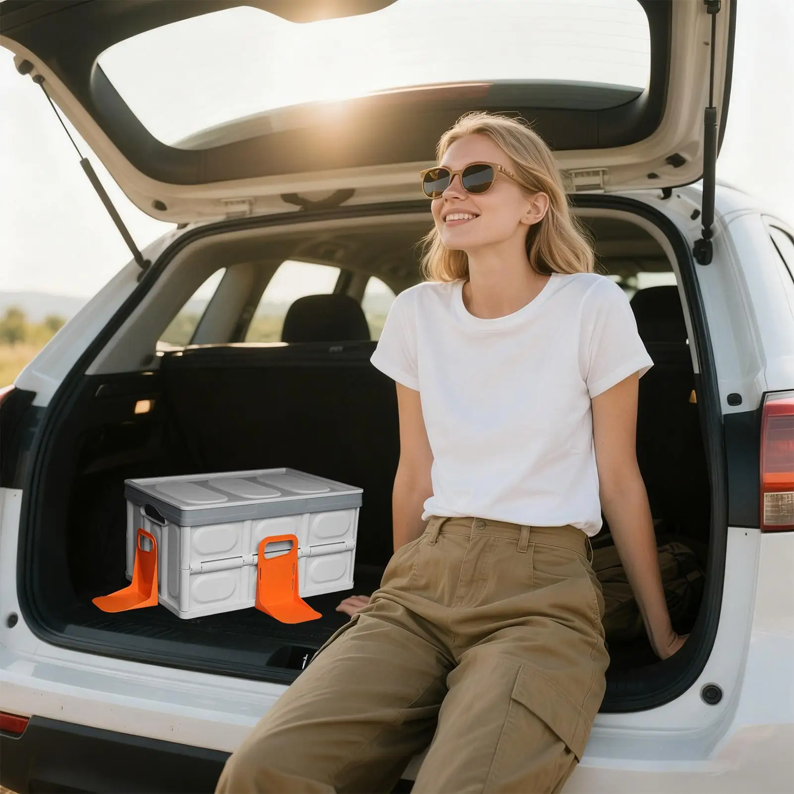 

2 шт. органайзеров для багажника, регулируемые разделители для безопасного хранения продуктов и снаряжения, предотвращают скатывание предметов в кроссоверах и универсалах