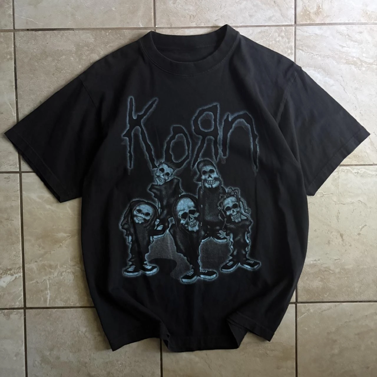 Korn Follow The Leader Cotton Printed T-Shirt Double-Sided Metal Band Tee Men's and Women's Oversize Couple Tee Tops
