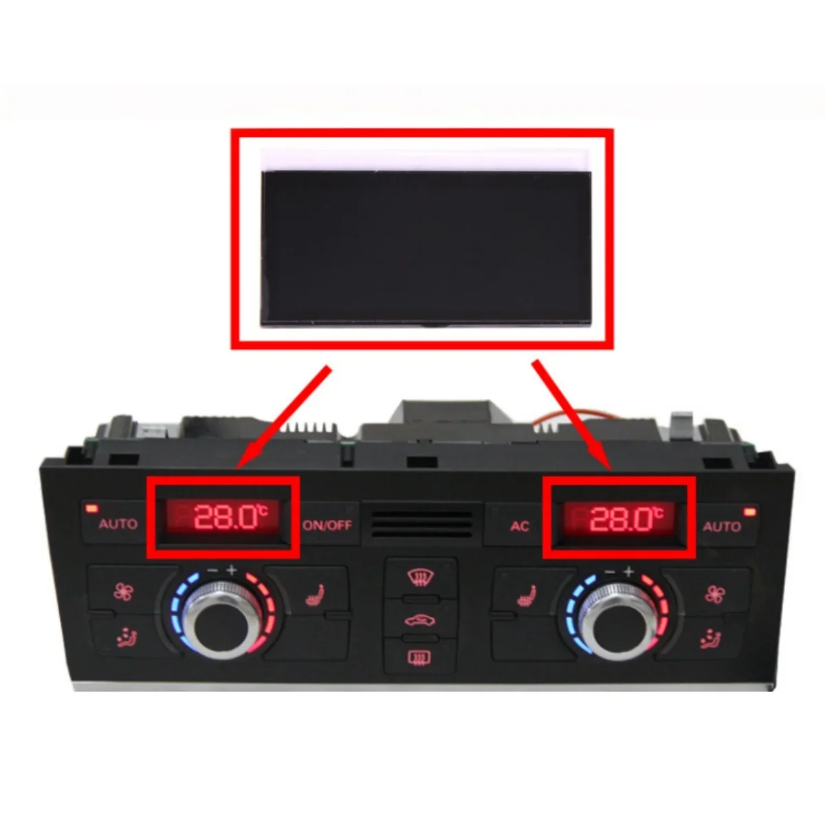 LCD Display Screen Replacement For 2005–2011 Audi A6 (4F)/Q7 (4L) Air Conditioning Pixel Repair