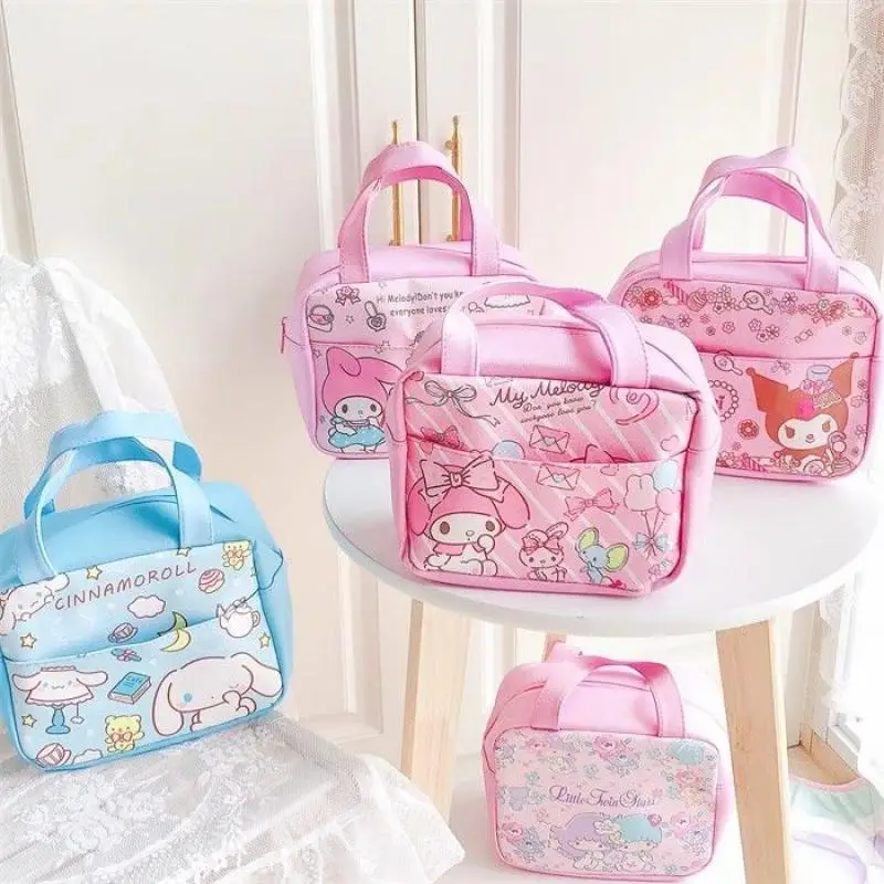 

Sanrio Kuromi Waterproof Insulation Bag Cute Cartoon Kawaii Student Handheld Bento Bag New Lightweight Double Layer Household