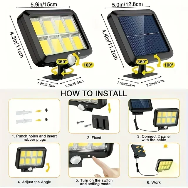 Outdoor Lighting Street Solar Split Wall Lamp 3 Mode Waterproof Motion Sensor Garden Street Lights Solar Lamp Garden Wall Light 4 Outdoor Lighting Street Solar Split Wall Lamp 3 Mode Waterproof Motion Sensor Garden Street Lights Solar Lamp Garden Wall Light 4
