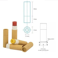 50pcs Kraft Paper Push Up Tubes Cardboard Cosmetic Cylindrical Packaging Lip Balm Deodorant Container